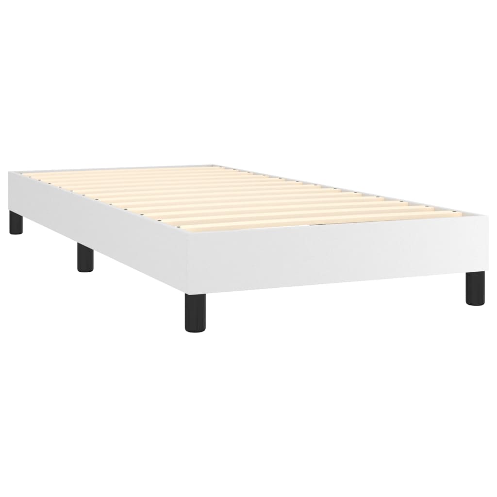 Okvir za krevet s oprugom bijela 90x200 cm od umjetne kože