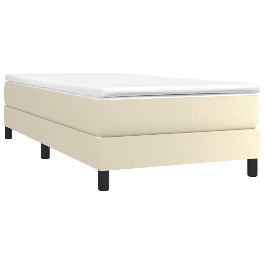 Okvir za krevet s oprugom krem 90x200 cm od umjetne kože