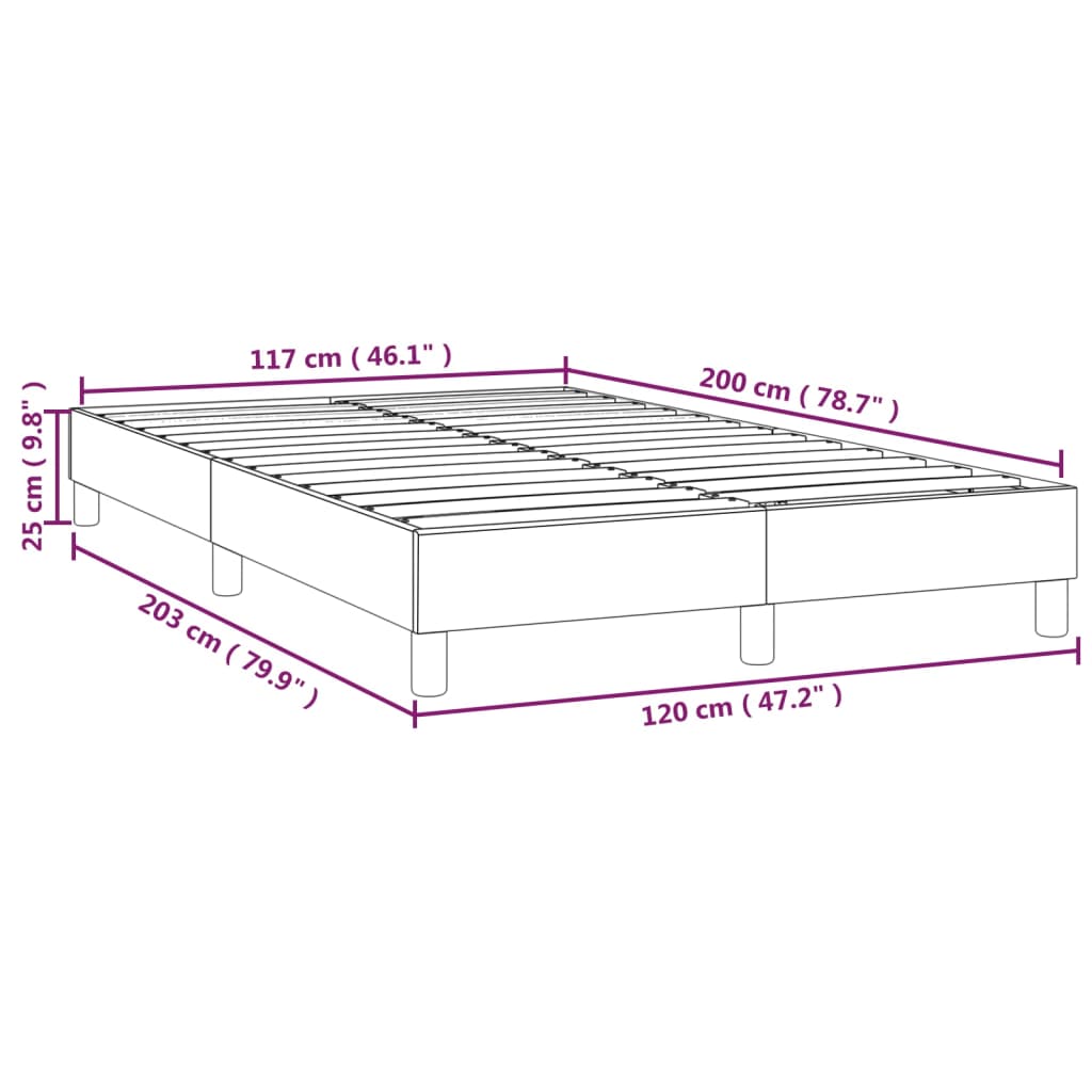Okvir za krevet s oprugom crni 120 x 200 cm od umjetne kože