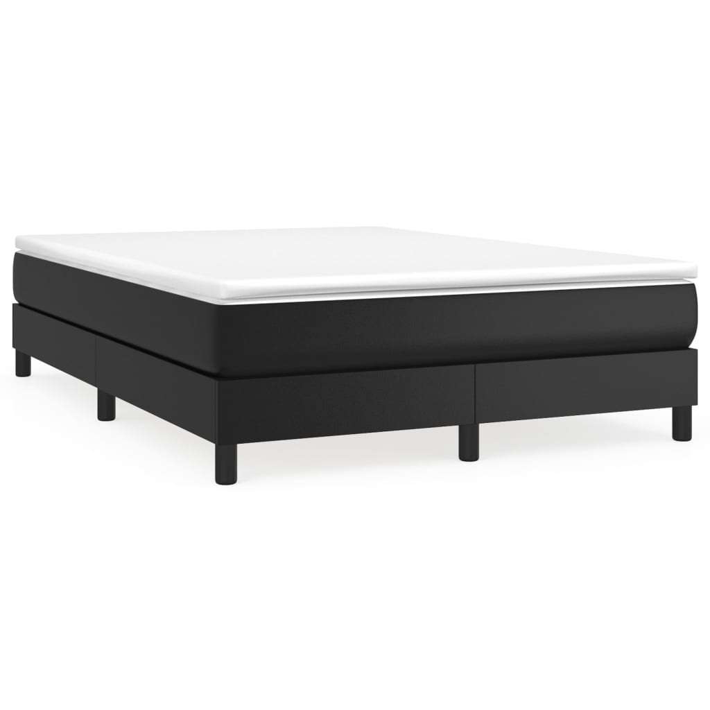 Okvir za krevet s oprugom crni 140x190 cm od umjetne kože