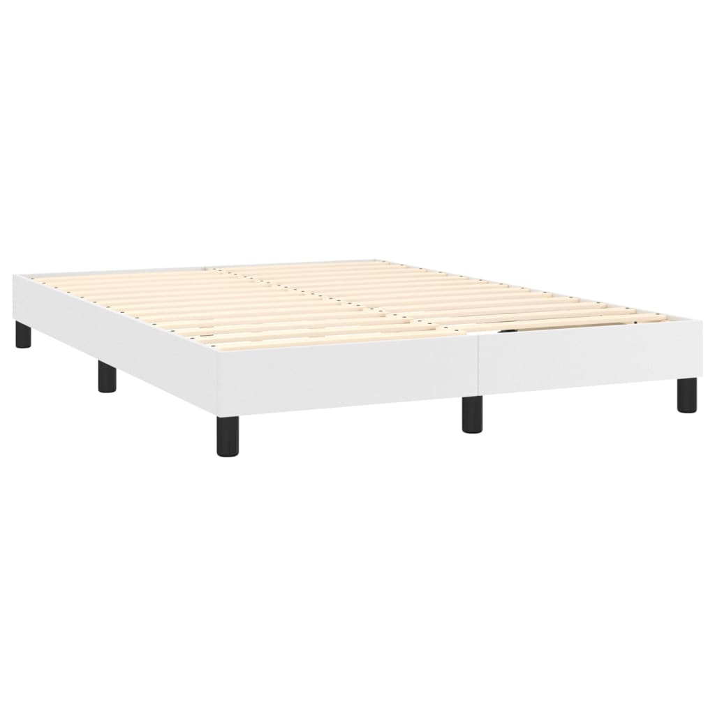 Okvir za krevet s oprugom bijela 140x190 cm od umjetne kože