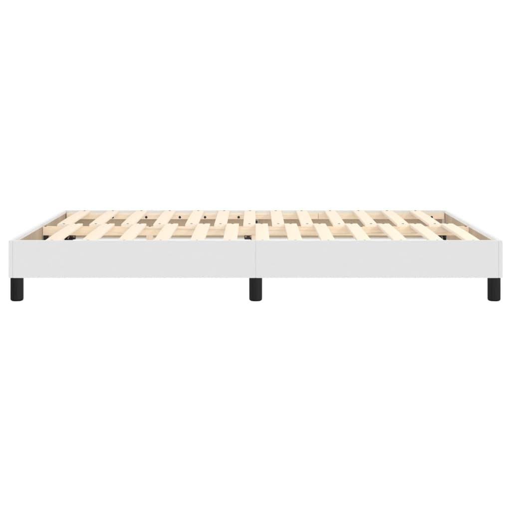 Okvir za krevet s oprugom bijela 140x190 cm od umjetne kože