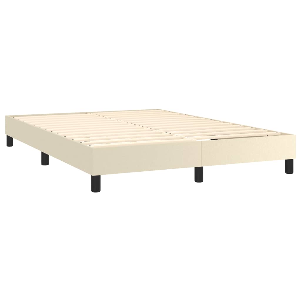 Okvir za krevet s oprugom krem 140x190 cm od umjetne kože