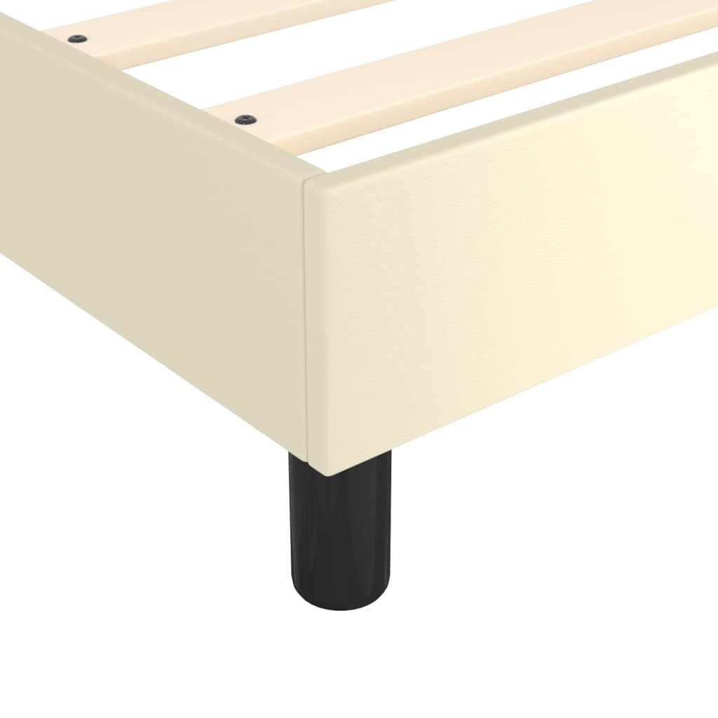 Okvir za krevet s oprugom krem 140x190 cm od umjetne kože