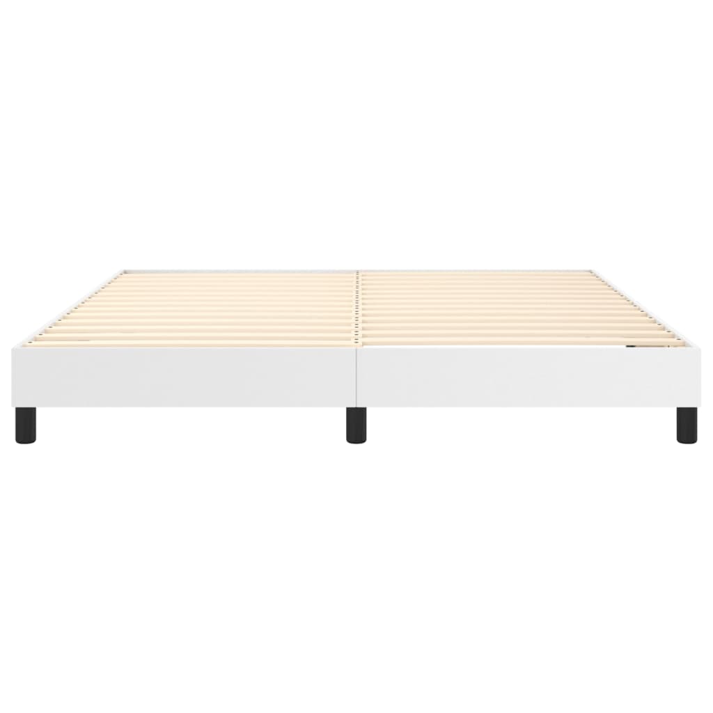 Okvir za krevet s oprugom bijela 160x200 cm od umjetne kože