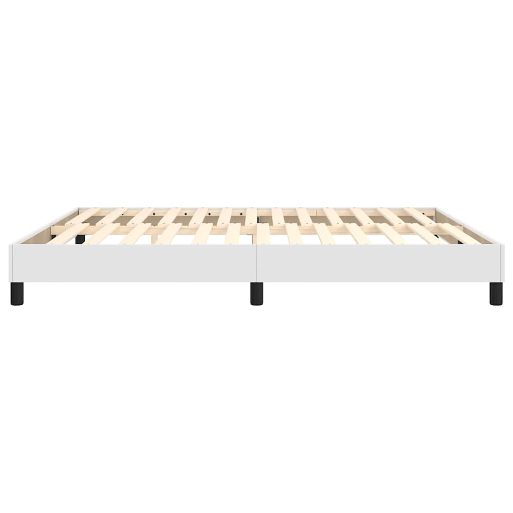 Okvir za krevet s oprugom bijela 160x200 cm od umjetne kože