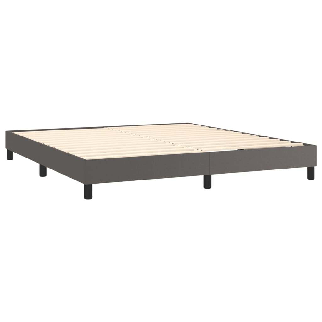 Okvir za krevet s oprugom sivi 180x200 cm od umjetne kože