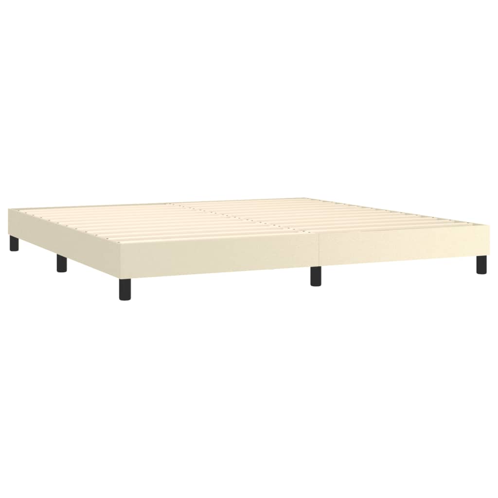 Okvir za krevet s oprugom krem 200x200 cm od umjetne kože