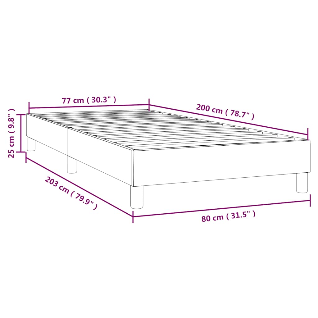 Okvir za krevet s oprugom tamnozeleni 80 x 200 cm baršunasti
