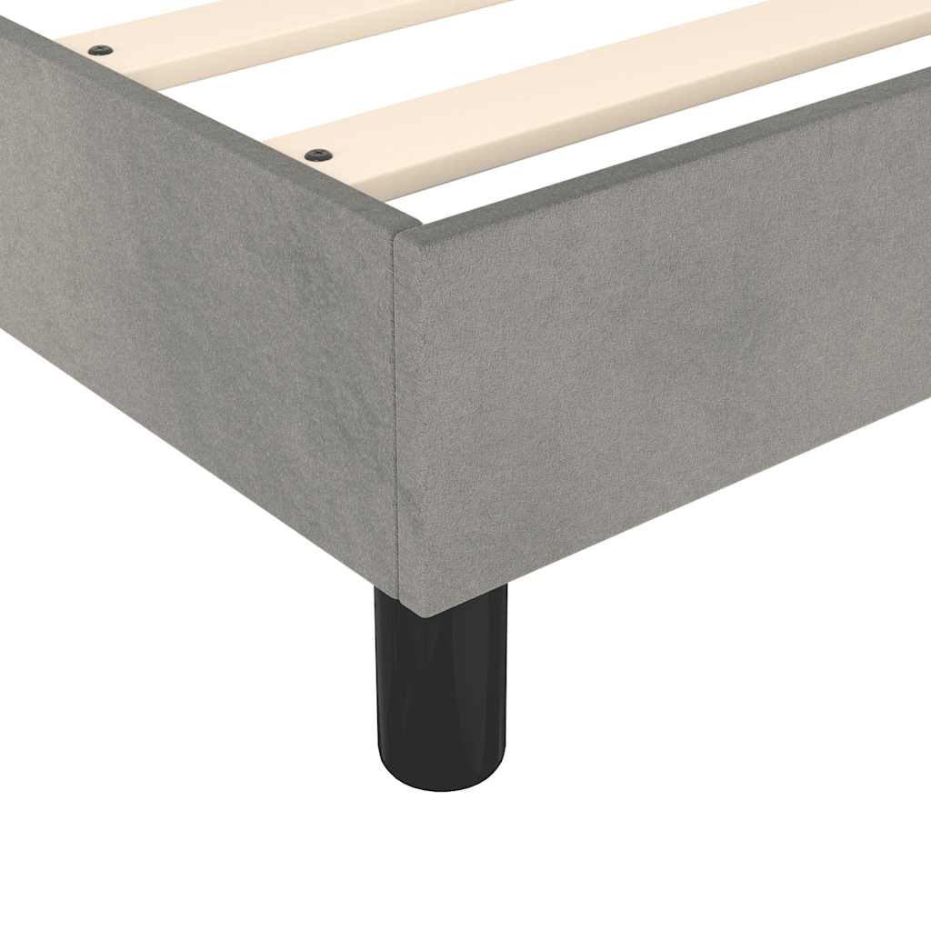 Okvir za krevet s oprugom svjetlosivi 90x200 cm baršunasti