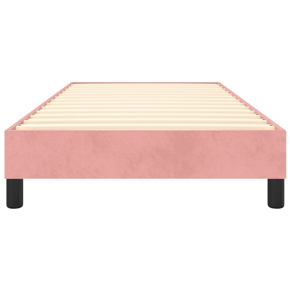 Okvir za krevet s oprugom ružičasti 90x200 cm baršunasti