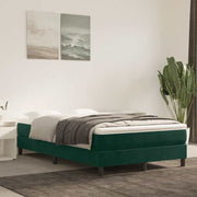 Okvir za krevet s oprugom tamnozeleni 120x200 cm baršunasti