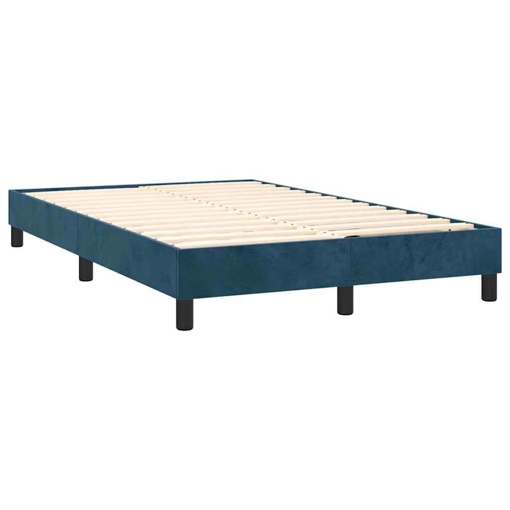 Okvir za krevet s oprugom tamnoplavi 120 x 200 cm baršunasti