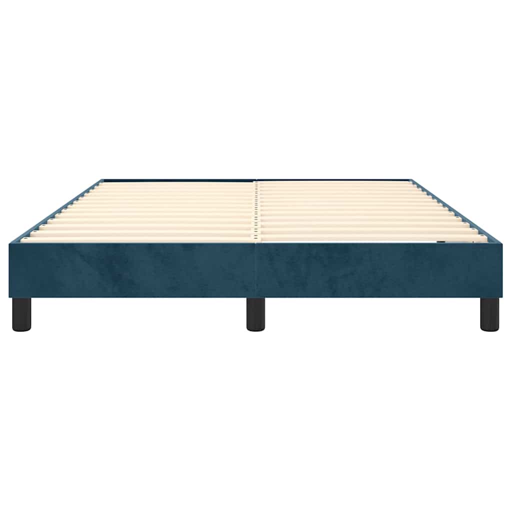 Okvir za krevet s oprugom tamnoplavi 140x190 cm baršunasti