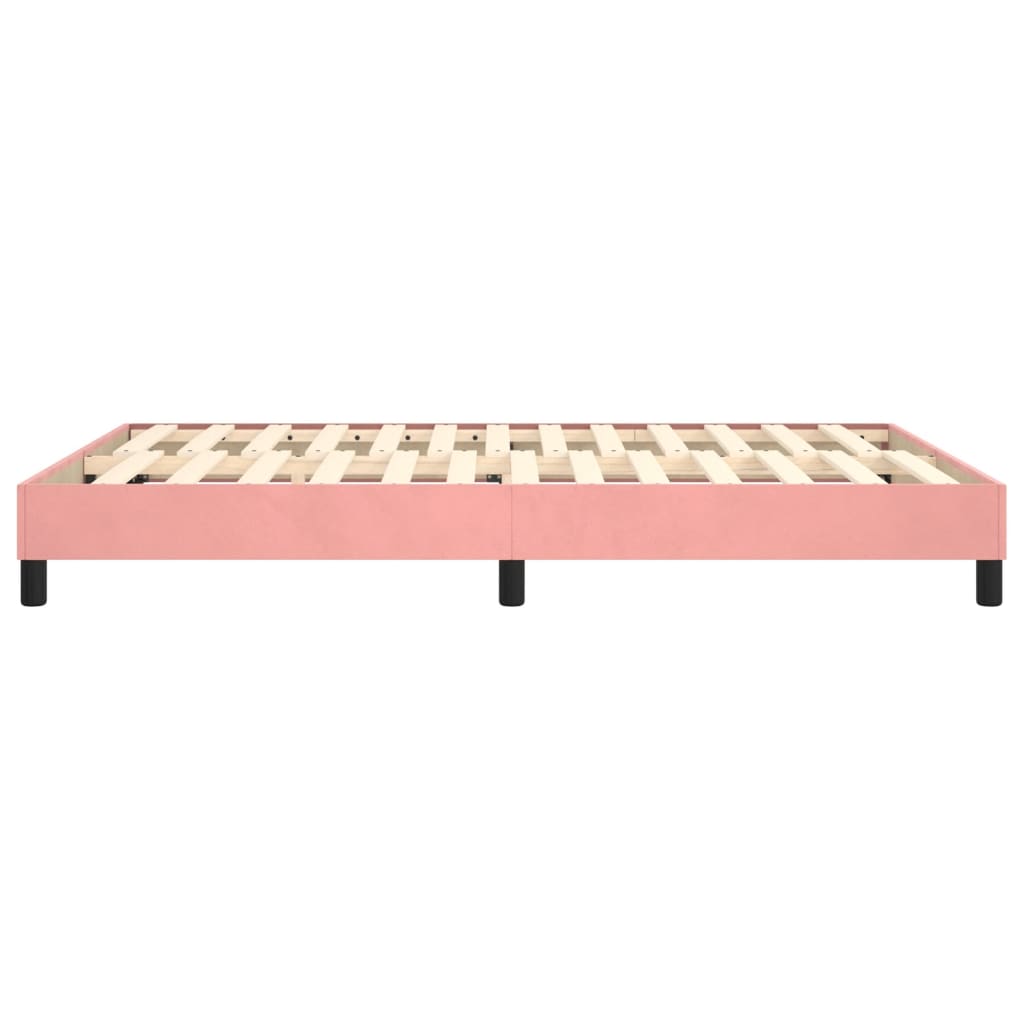 Okvir za krevet s oprugom ružičasti 140 x 190 cm baršunasti