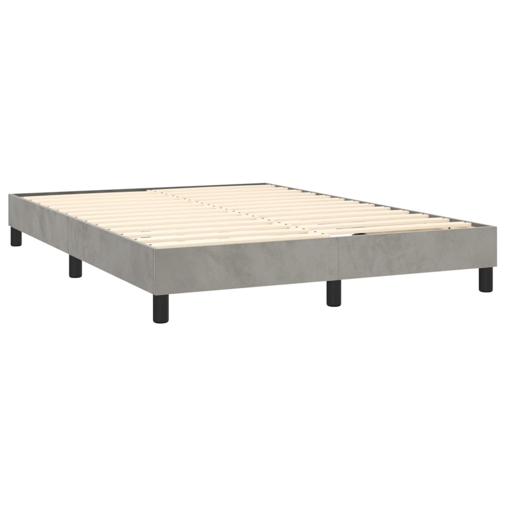 Okvir za krevet s oprugom svjetlosivi 140x200 cm baršunasti