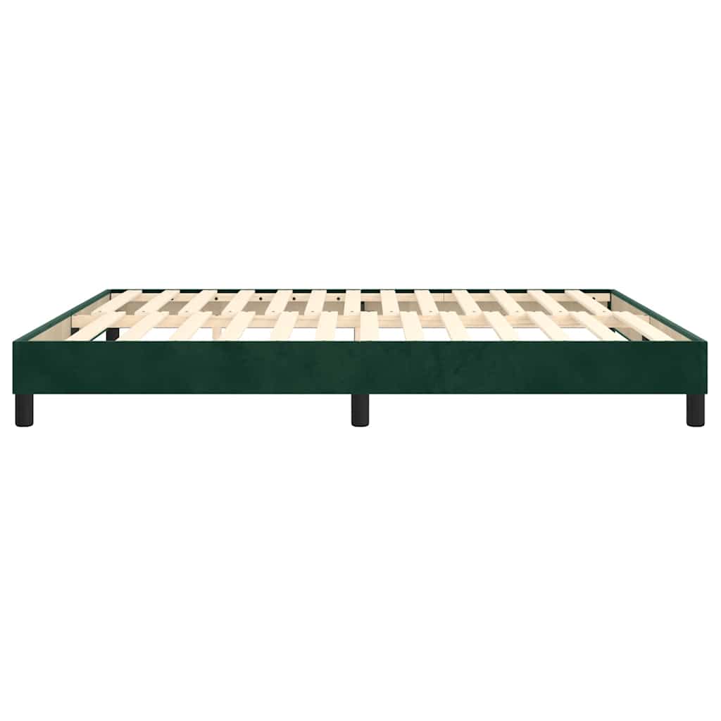 Okvir za krevet s oprugom tamnozeleni 160x200 cm baršunasti