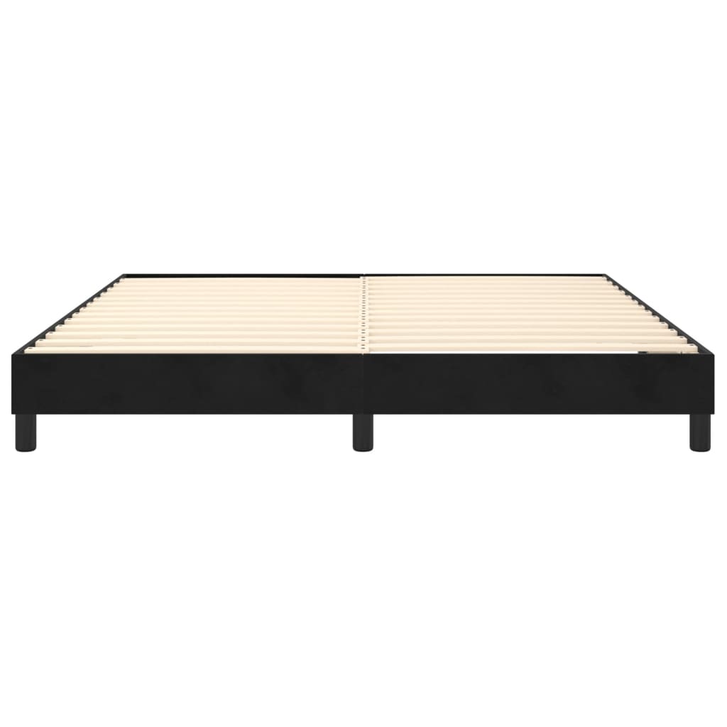 Okvir za krevet s oprugom crni 180x200 cm baršunasti