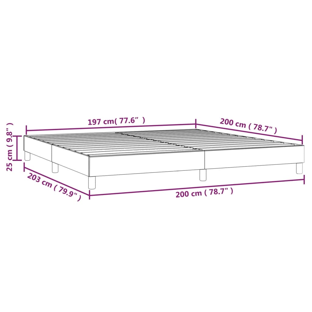 Okvir za krevet s oprugom svjetlosivi 200 x 200 cm baršunasti