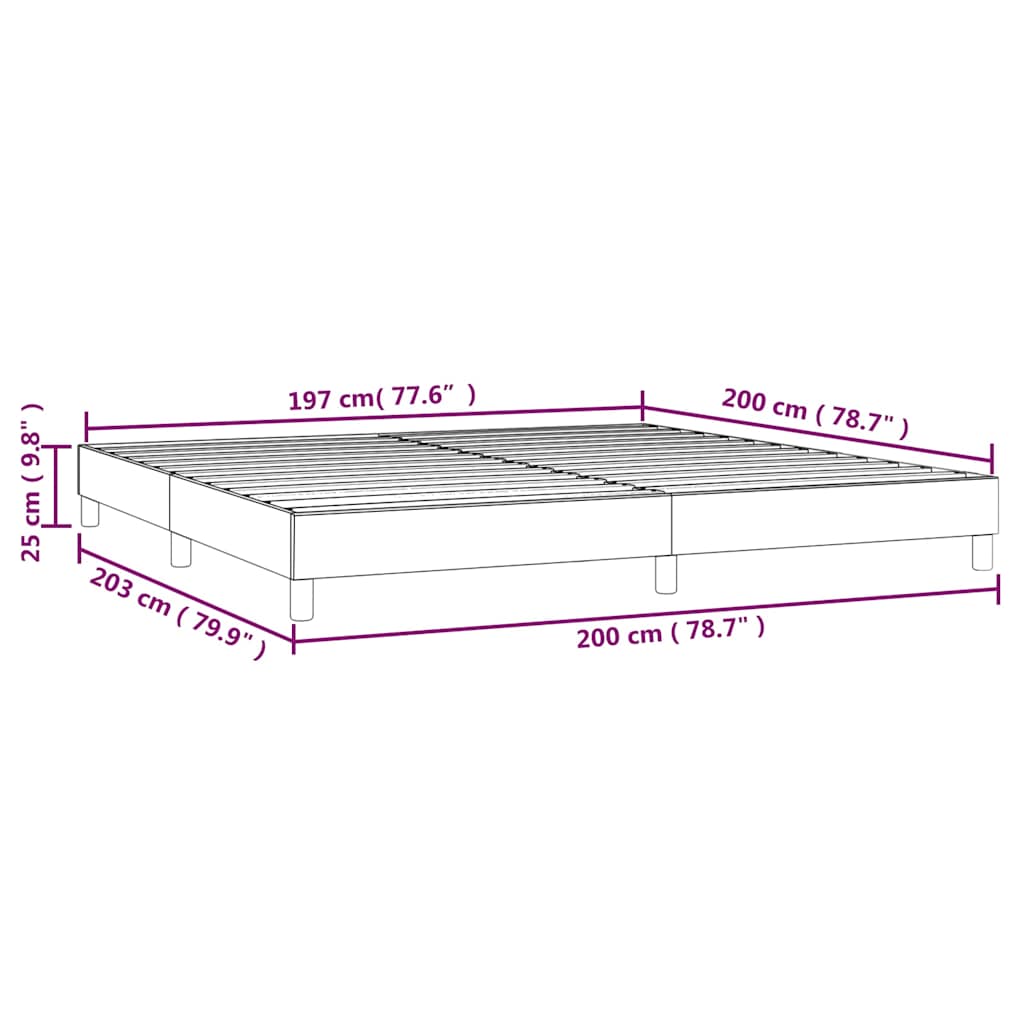 Okvir za krevet s oprugom tamnozeleni 200x200 cm baršunasti