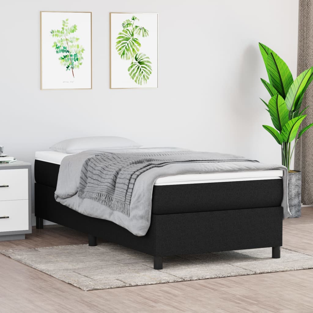 Okvir za krevet s oprugom crni 80x200cm od tkanine