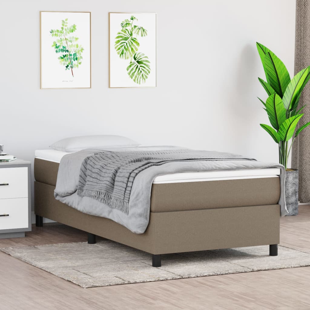 Okvir za krevet s oprugom smeđesivi 90x190cm od tkanine