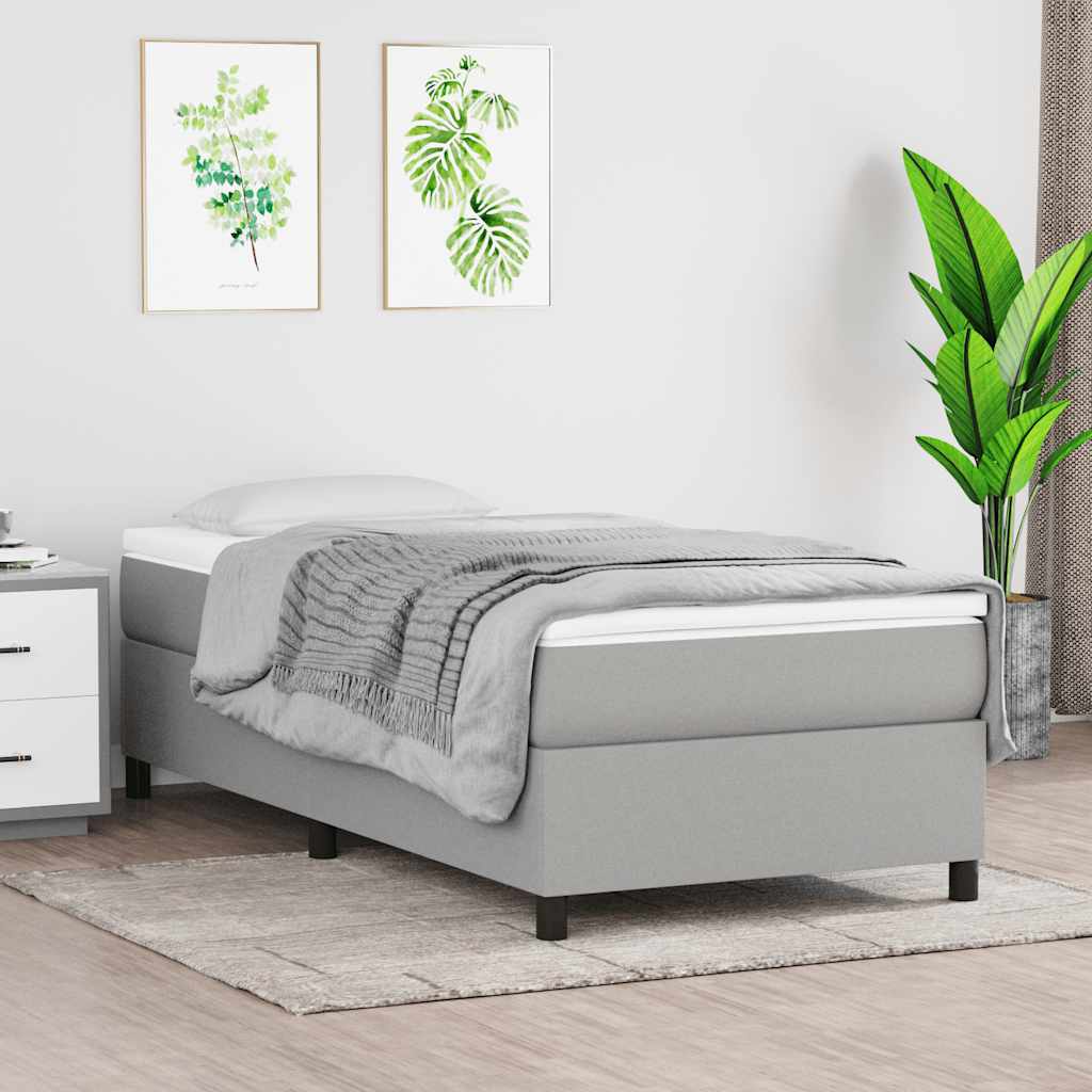 Okvir za krevet s oprugom svjetlosivi 100x200 cm od tkanine