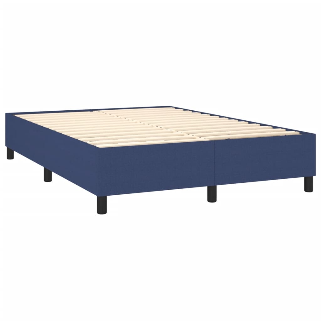 Okvir za krevet s oprugom plavi 140 x 200 cm od tkanine
