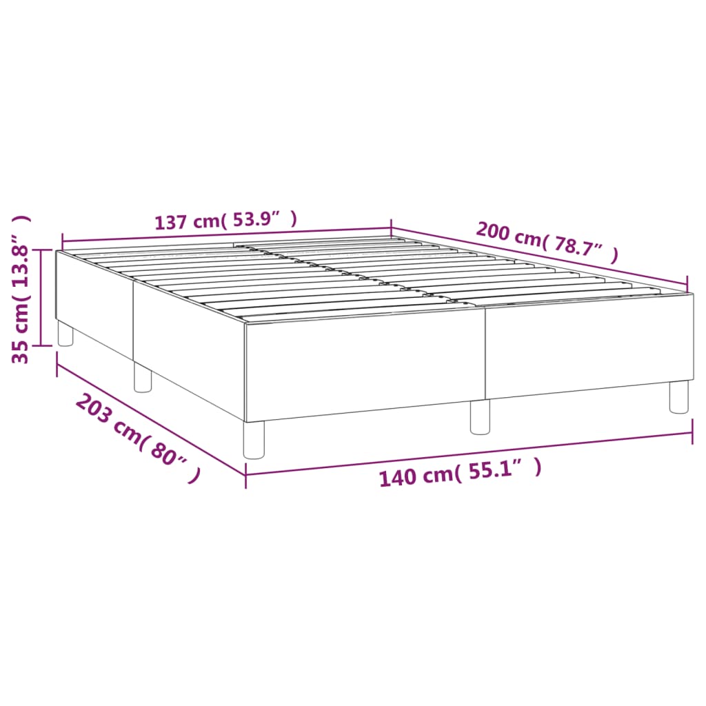 Okvir za krevet s oprugom plavi 140 x 200 cm od tkanine