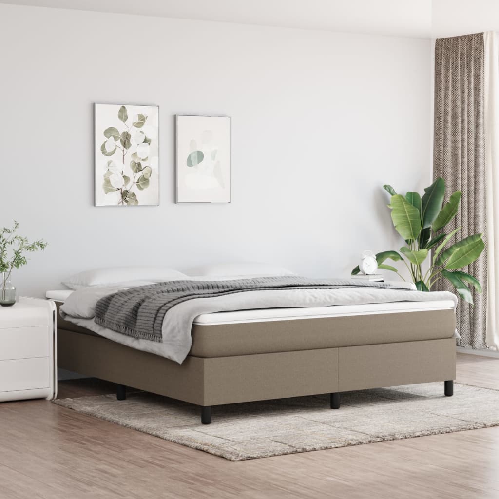 Okvir za krevet s oprugom smeđesivi 180x200 cm od tkanine