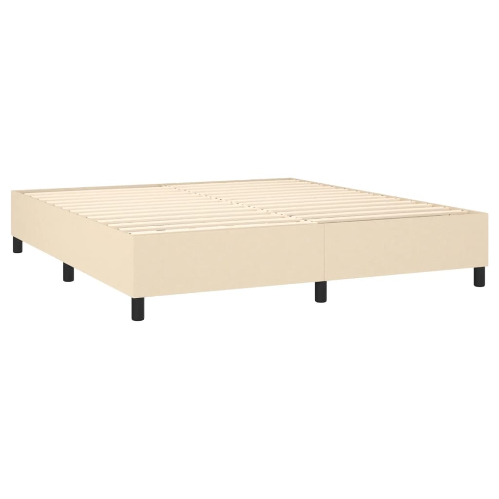 Okvir za krevet s oprugom krem 180 x 200 cm od tkanine