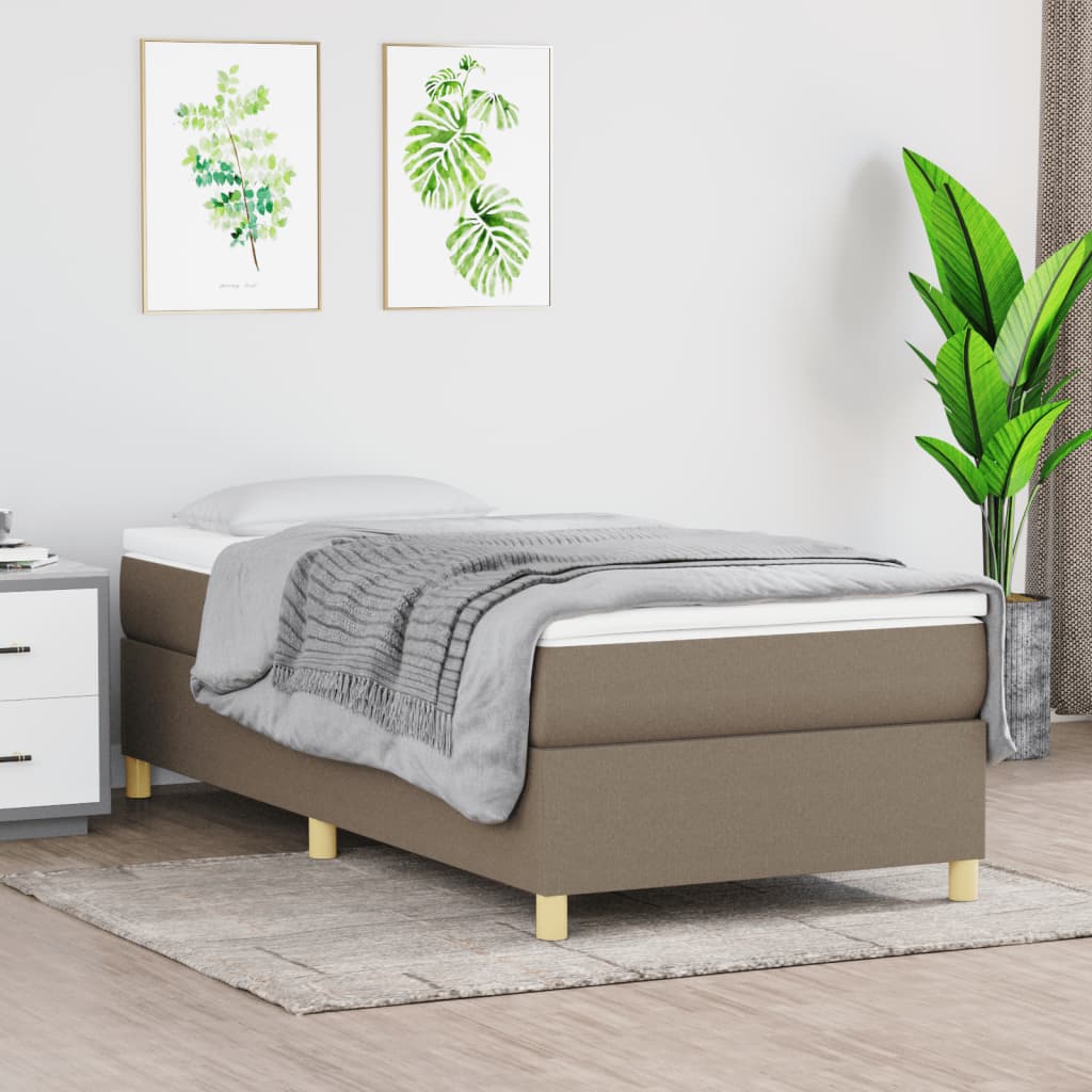 Okvir za krevet s oprugom smeđesivi 80x200cm od tkanine