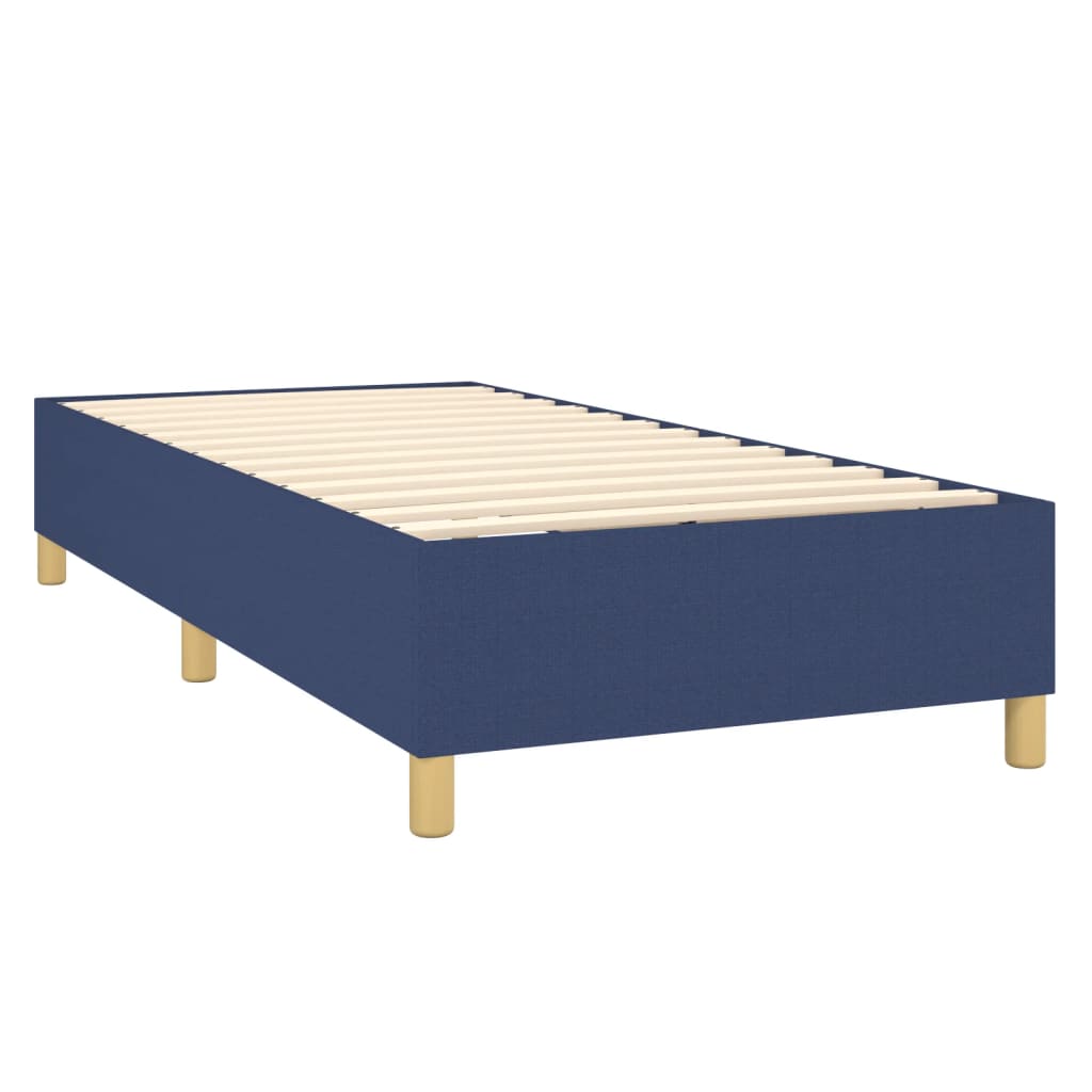 Okvir za krevet s oprugom plava 90x190cm od tkanine