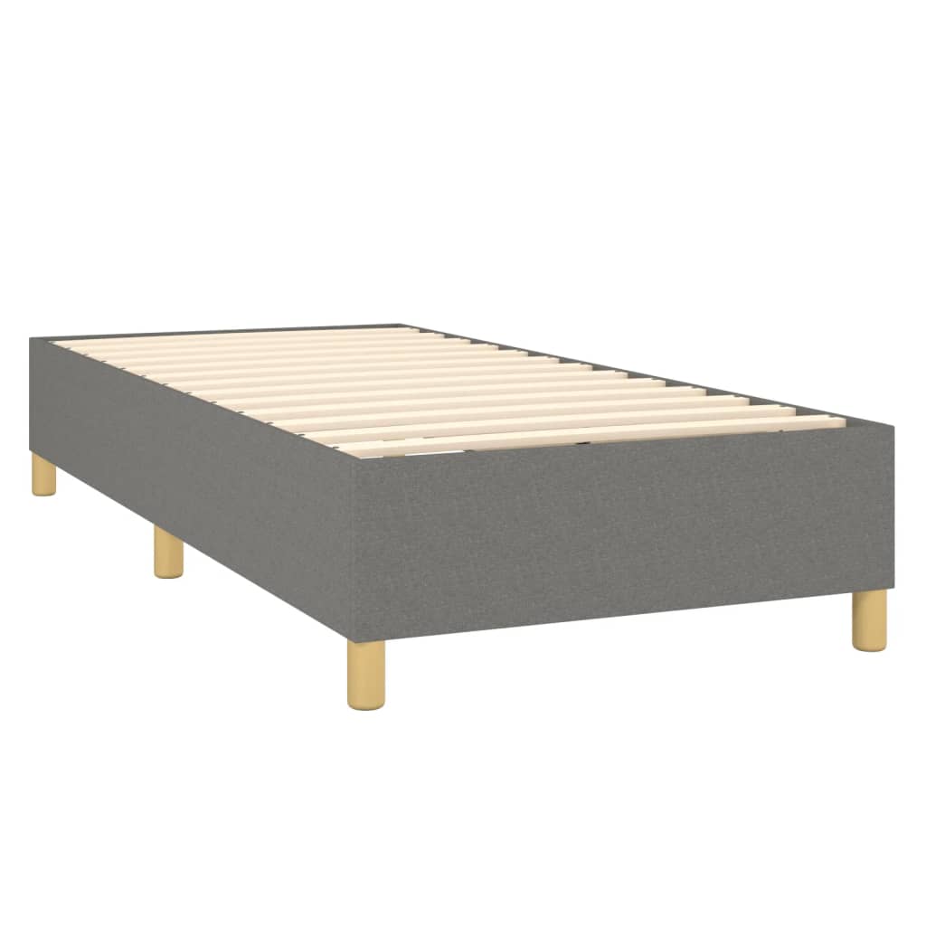 Okvir za krevet s oprugom tamnosivi 100x200 cm od tkanine
