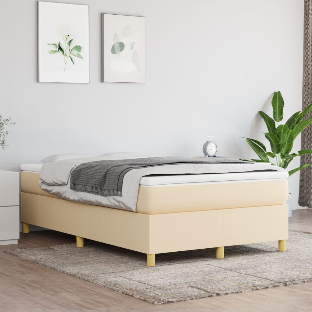 Okvir za krevet s oprugom krem 120 x 200 cm od tkanine