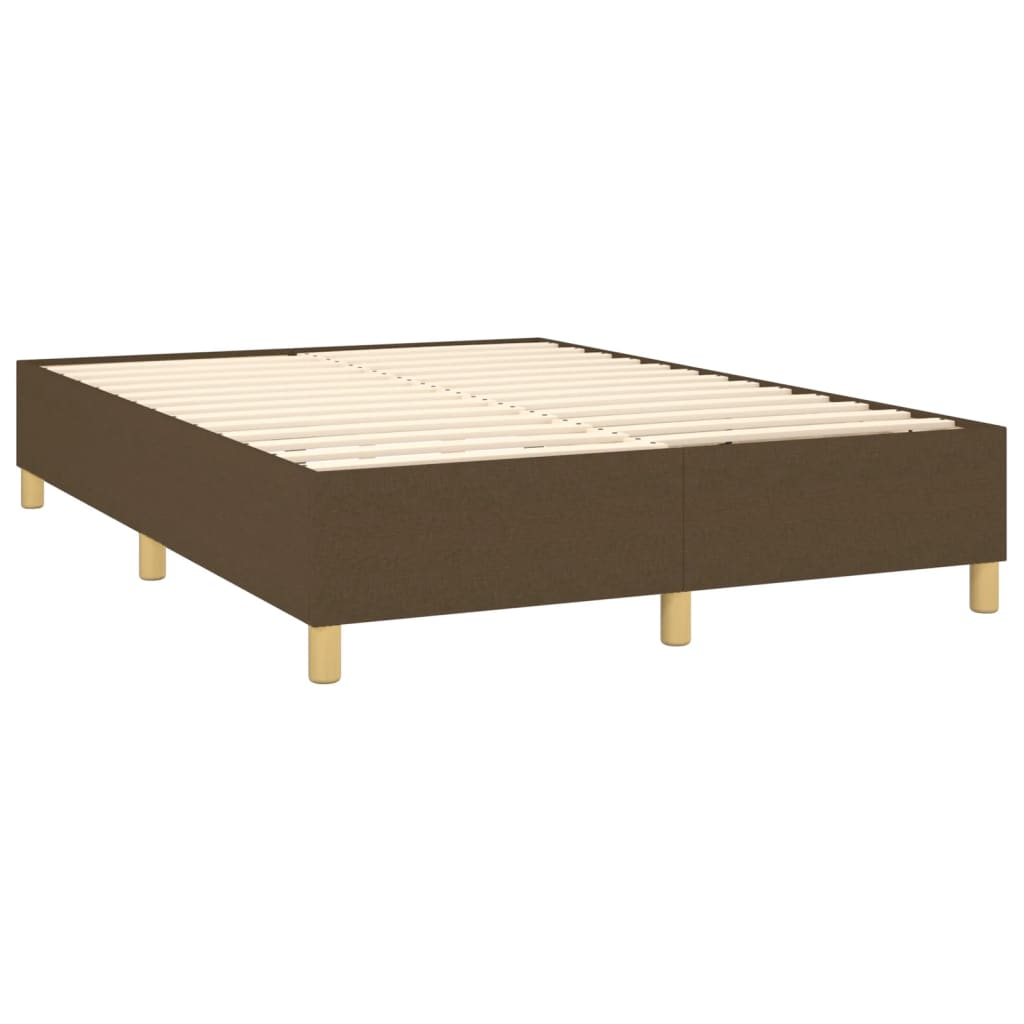 Okvir za krevet s oprugom tamnosmeđi 140 x 190 cm od tkanine