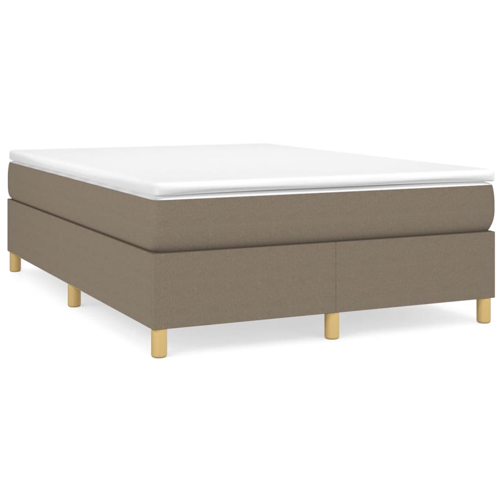 Okvir za krevet s oprugom smeđesivi 140 x 190 cm od tkanine