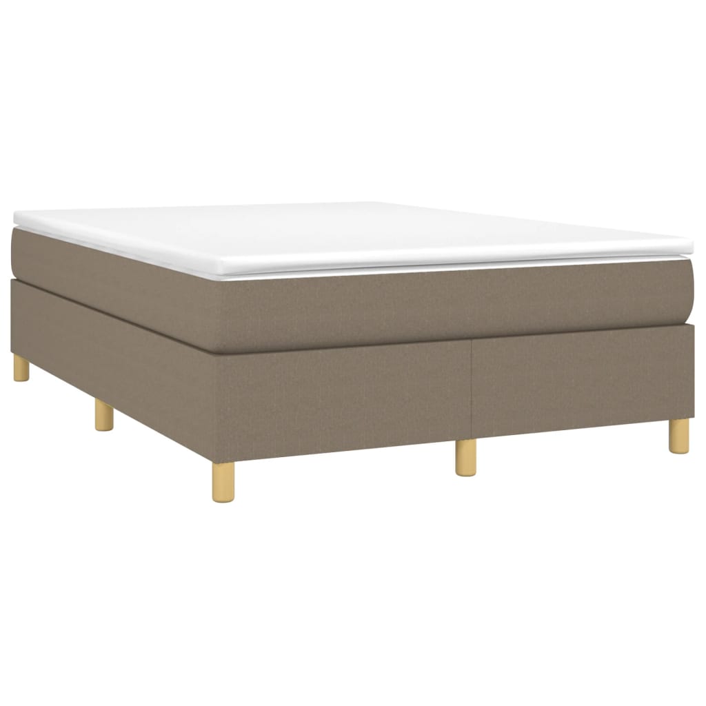 Okvir za krevet s oprugom smeđesivi 140 x 190 cm od tkanine