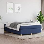 Okvir za krevet s oprugom plavi 140 x 200 cm od tkanine