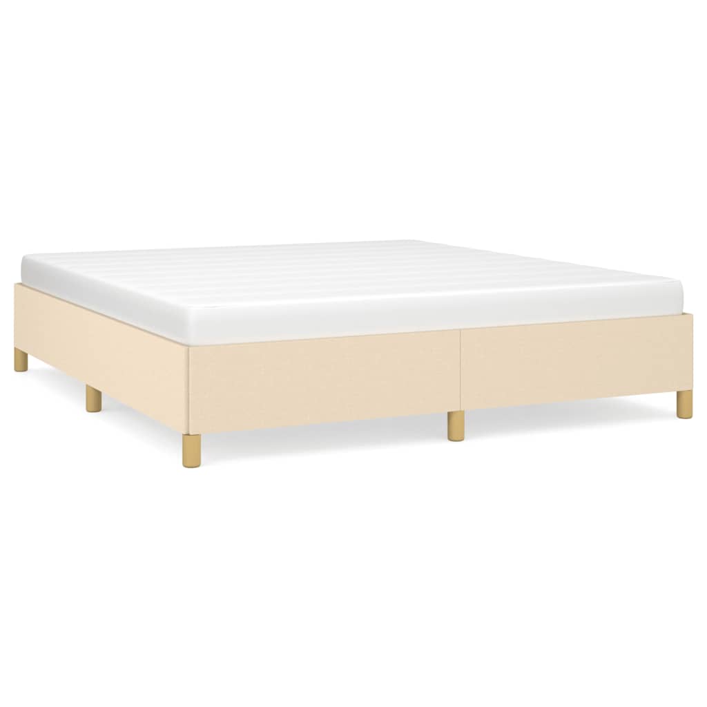 Okvir za krevet s oprugom krem 160x200 cm od tkanine