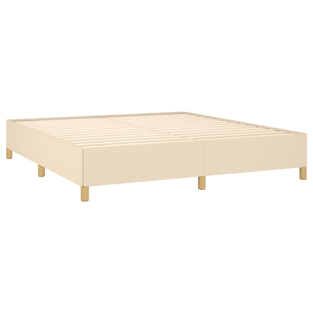 Okvir za krevet s oprugom krem 160x200 cm od tkanine
