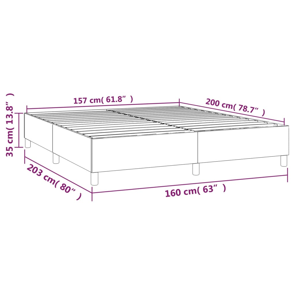 Okvir za krevet s oprugom plavi 160x200 cm od tkanine