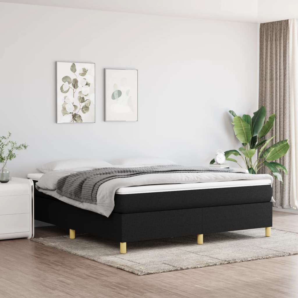 Okvir za krevet s oprugom crni 180x200 cm od tkanine