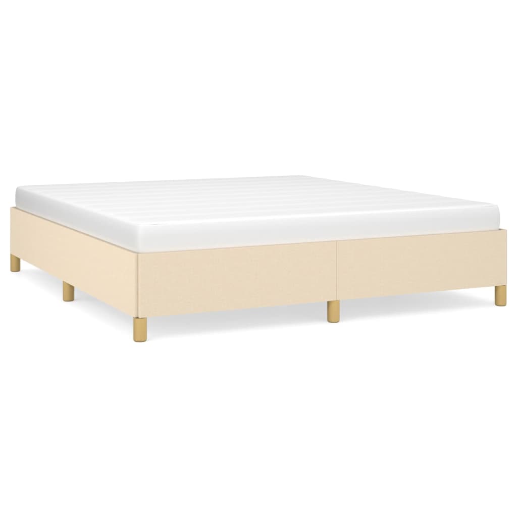 Okvir za krevet s oprugom krem 180 x 200 cm od tkanine