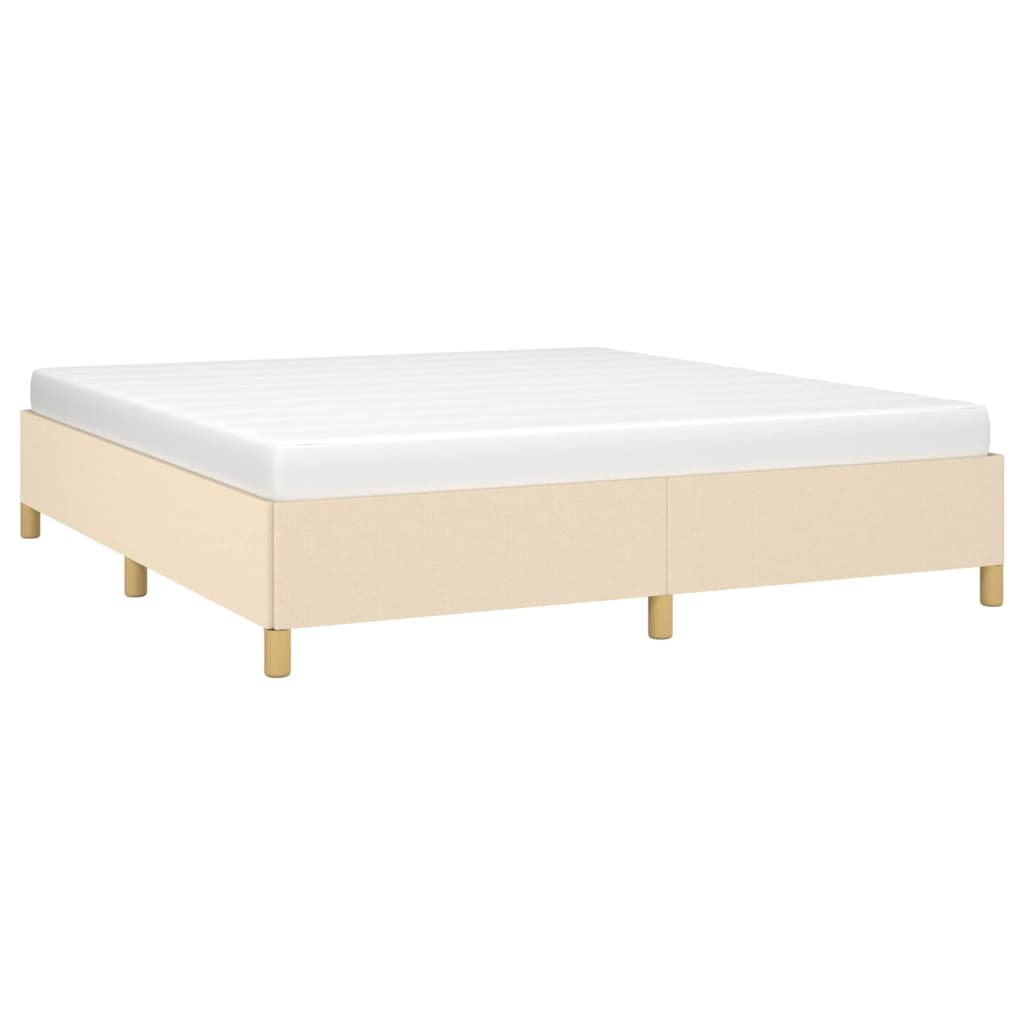 Okvir za krevet s oprugom krem 180 x 200 cm od tkanine