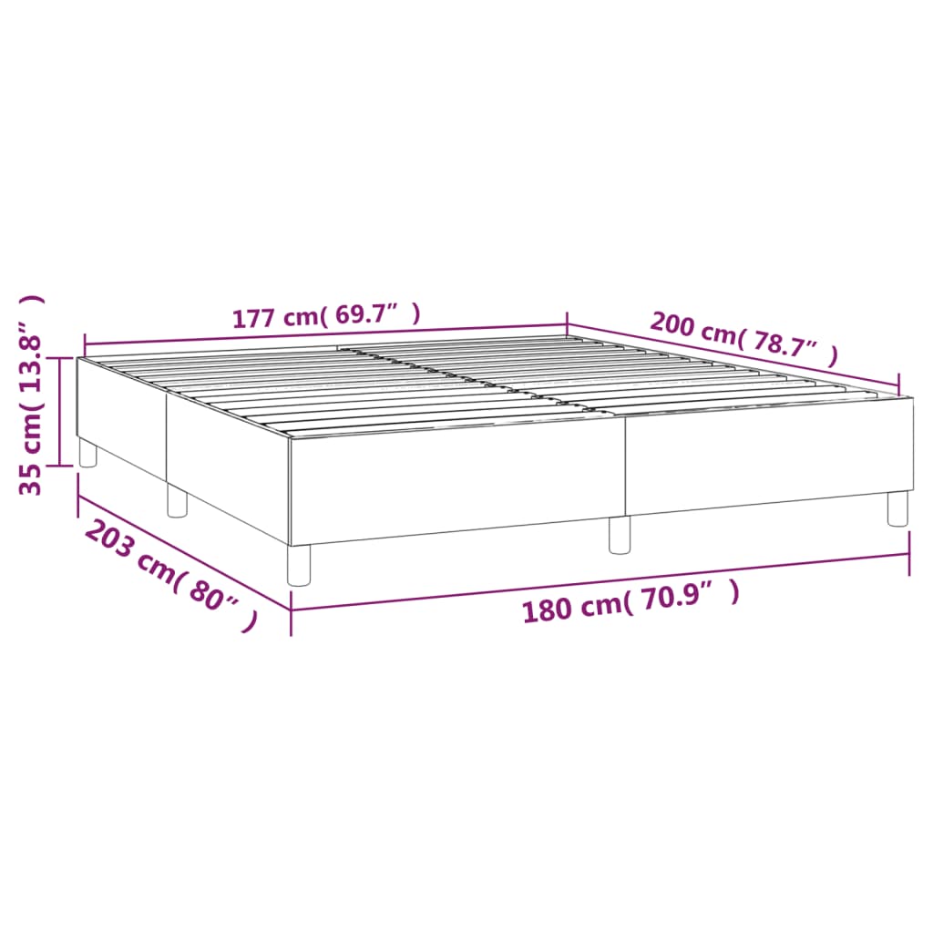 Okvir za krevet s oprugom plavi 180x200 cm od tkanine