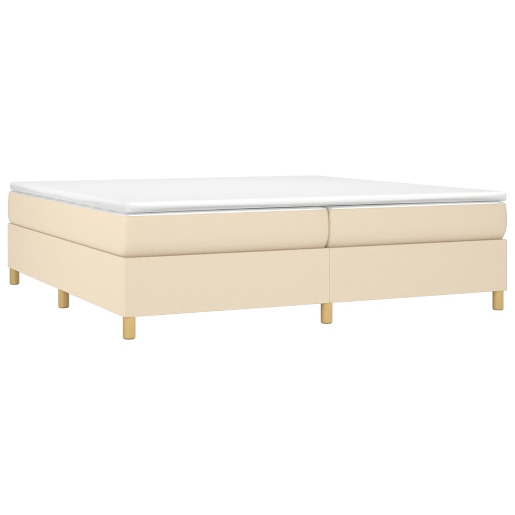 Okvir za krevet s oprugom krem 200x200 cm od tkanine