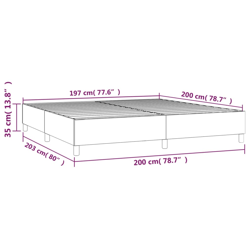 Okvir za krevet s oprugom krem 200x200 cm od tkanine