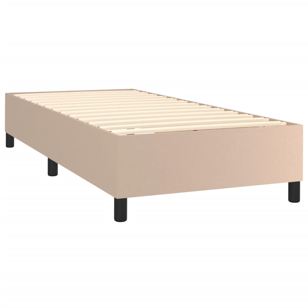 Okvir za krevet s oprugom boja cappuccina 80 x 200 cm od umjetne kože