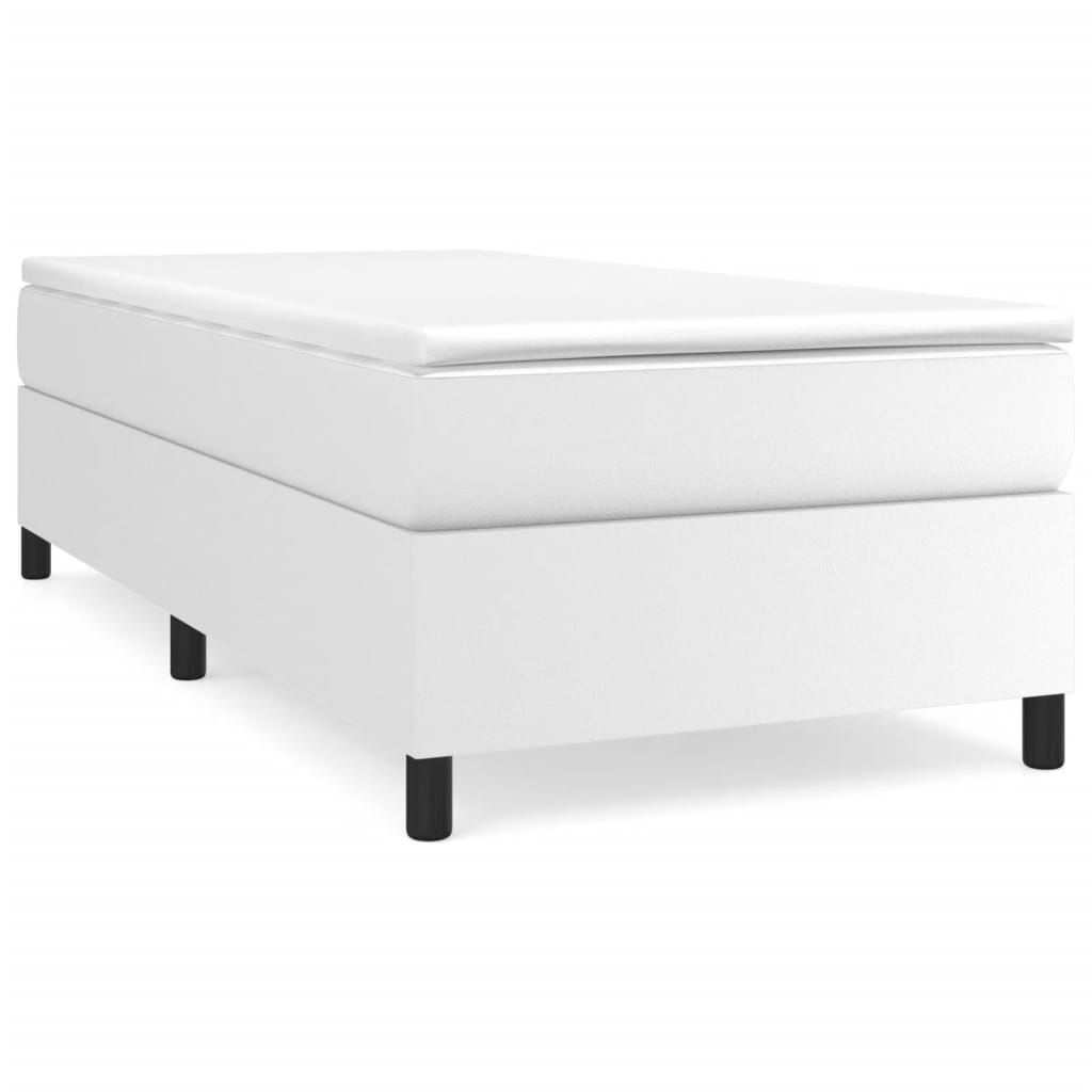 Okvir za krevet s oprugom bijela 90x190 cm od umjetne kože